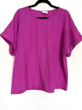 Andrée by Unit Textured Short Sleeve Women's Top Size Large